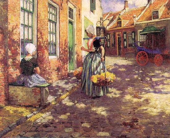 George Hitchcock Dutch Flower Girls china oil painting image